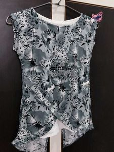 Stylish Floral Print grey colour Top