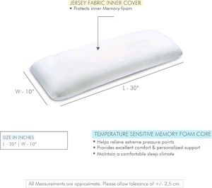 White Willow Memory Foam Half Body Pillow