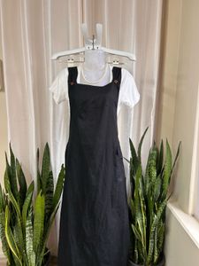 Imported Black Pinafore Dress