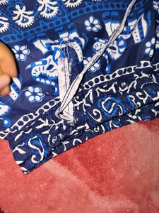 Blue &amp; White Patterned Ethnic Skirt
