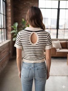 Chic Striped Polo Shirt