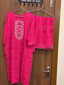 Beautiful Pink Chunri Print Kurta Set ❤️