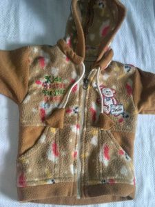 Cute Kids Bear Print Fleece Hoodie