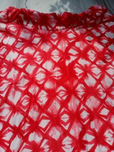 Red &amp; White Printed Skirt with Shorts Inside | 57