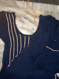Blue Frock With salwar