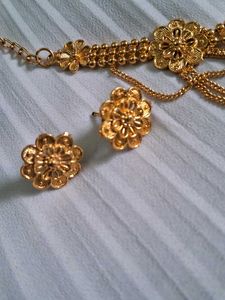 Gold-Plated Indian Bridal Hand Harness