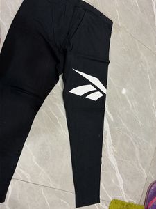 Black Athletic Leggings with White Logo