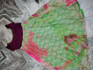 Lace Shining Multi Dye Frock