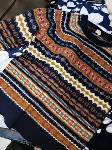 Vintage Patterned Knit Sweater