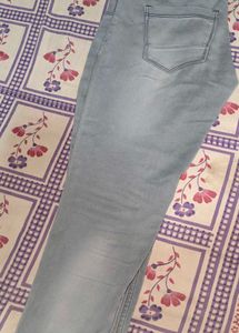 Light Blue High-Waist Button Detail Denim Jeans |