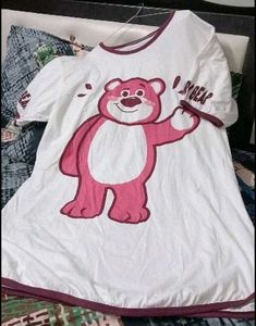 Cute Pink Bear Graphic T-Shirt