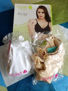 Floret T-shirt Light Padded 2 Piece Bras ( White &