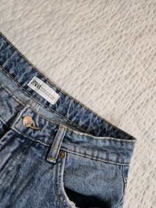 zara Classic Blue Denim Shorts waist 30