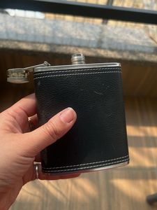 Stainless Steel Leather Finish Hip Flask