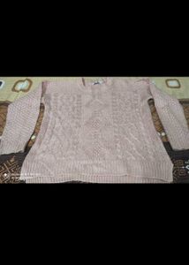 Pink Knit Pullover Sweater
