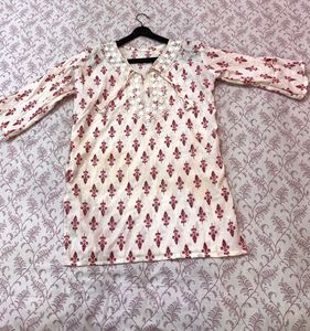 Cotton Kurta with Floral Print