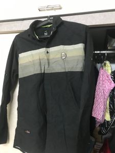 Men's Black Striped Casual Shirt