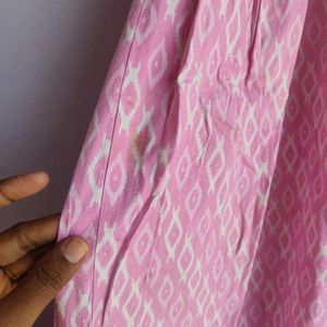 Pink cotton maternity kurta