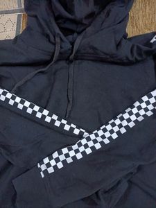Black Colour Short Hoodie (Women)