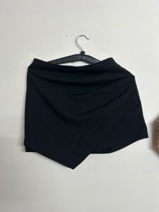 Black Wrap Skirt Shorts