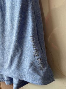 Blue Cutout Back T-Shirt