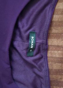 Elegant Purple Draped Dress - Romans UK