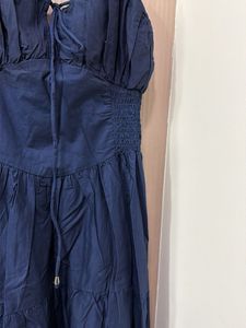Navy Blue Tiered Midi Dress
