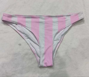 Pink & White Striped Bikini Bottom