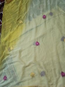 beautiful yellow cream dupatta