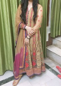 Embroidered Net Kurta Set