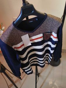 New Korean Esepure Stylish Striped Knit Sweater