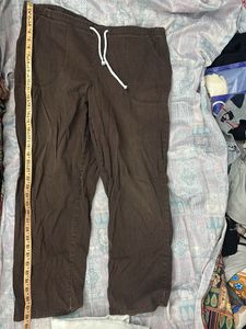 Brown Drawstring Waist Pants