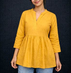 Mustard Cotton Kurta
