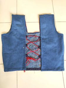 Embroidered Ethnic Denim Top Blouse