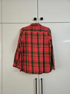 Classic Coral Pink Plaid Button-Up Shirt