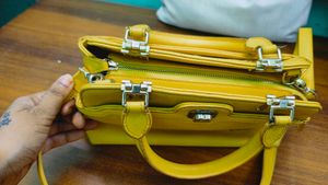 Bright Yellow Designer Handbag