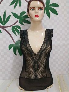 (1050)Black Mesh Bodysuit