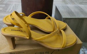PRICE DROP MustardYellow kitten heel Sandal