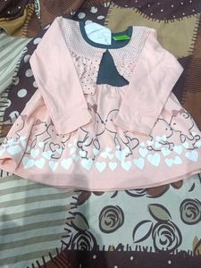 Baby Girl's Cute Bunny Print Dress