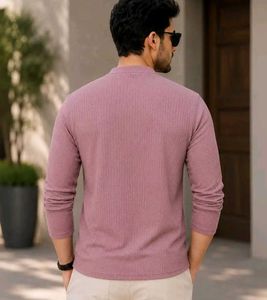 Men's Henley Shirt - Rose Pink