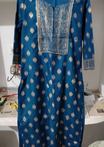 Foil Print Straight Kurta Set