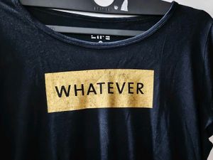 Black "Whatever" Graphic T-Shirt