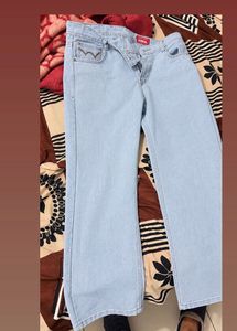 Light Wash Wide Leg Denim Jeans