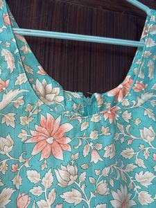 Beautiful Teal Floral Print Kurta