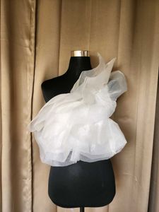 Sheer Ruffle White Top