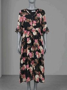 Elegant Floral Print Midi Dress