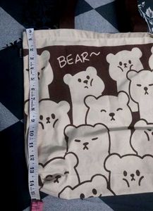 Cute Bear Print Tote Bag