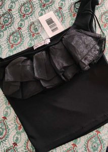 Zara Black Ruffled  Top