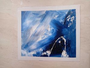 Abstract Blue Artwork(hand-painted)