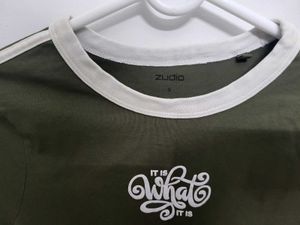 Olive Green Graphic Print T-Shirt
